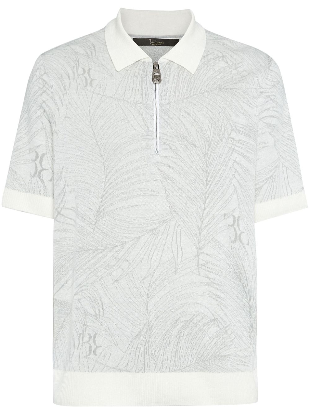 Billionaire leaf-print polo shirt - White von Billionaire