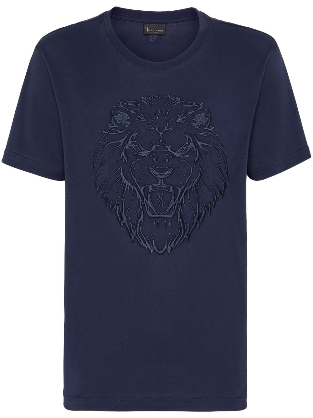 Billionaire lion-embroidered cotton T-shirt - Blue von Billionaire