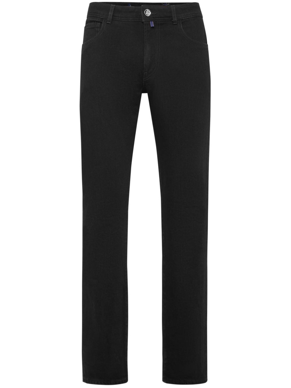 Billionaire logo-appliqué straight-leg jeans - Black von Billionaire