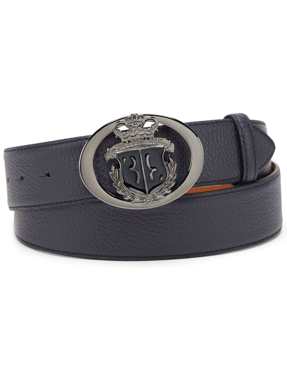 Billionaire logo-buckle leather belt - Blue von Billionaire