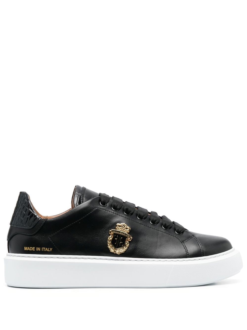 Billionaire logo-crest low-top sneakers - Black von Billionaire