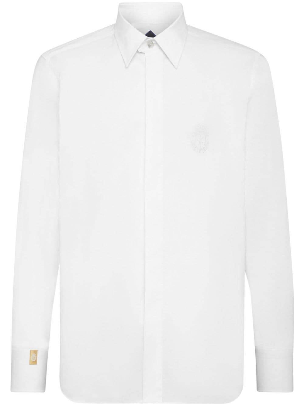 Billionaire logo-embroidered button-up shirt - White von Billionaire