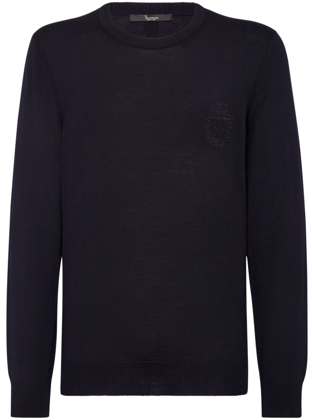 Billionaire logo-embroidered cotton jumper - Blue von Billionaire