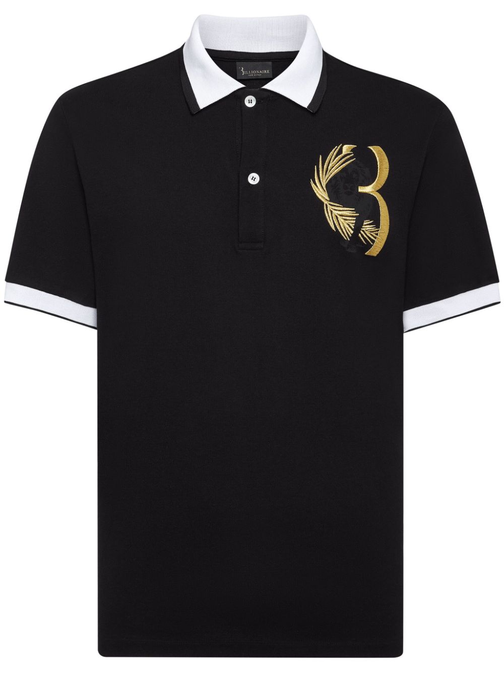Billionaire logo-embroidered cotton polo shirt - Black von Billionaire