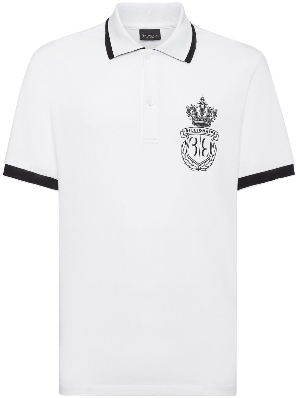 Billionaire logo-embroidered cotton polo shirt - White von Billionaire