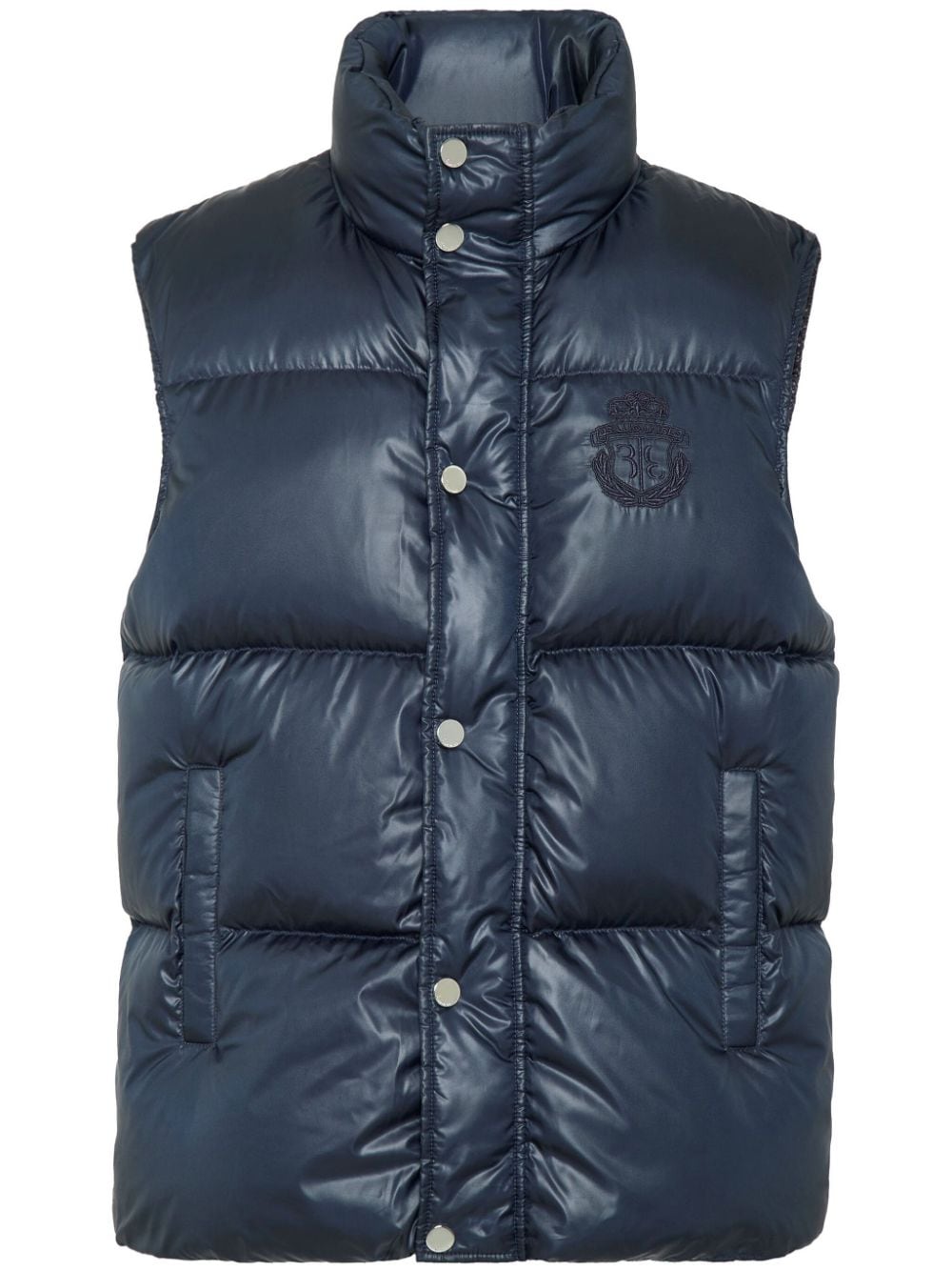 Billionaire logo-embroidered padded gilet - Blue von Billionaire