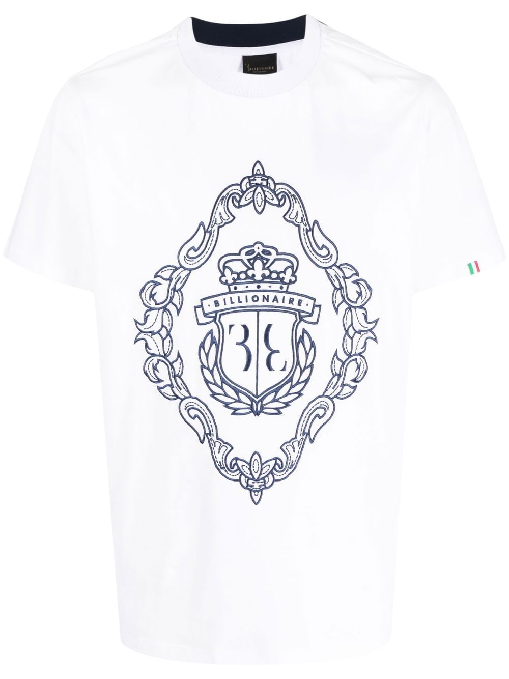 Billionaire logo-embroidered short-sleeve T-shirt - White von Billionaire