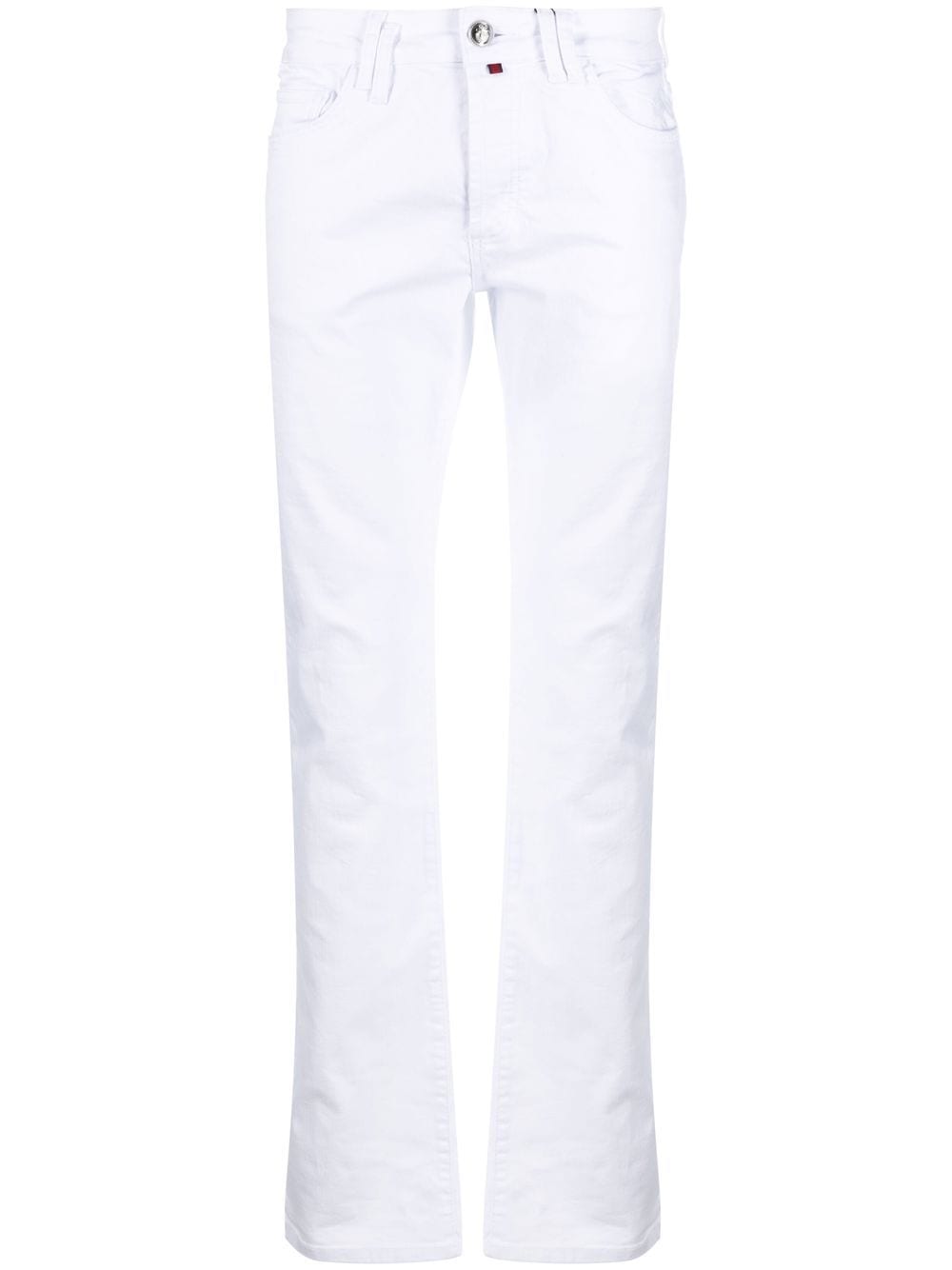 Billionaire logo-embroidered straight-leg jeans - White von Billionaire