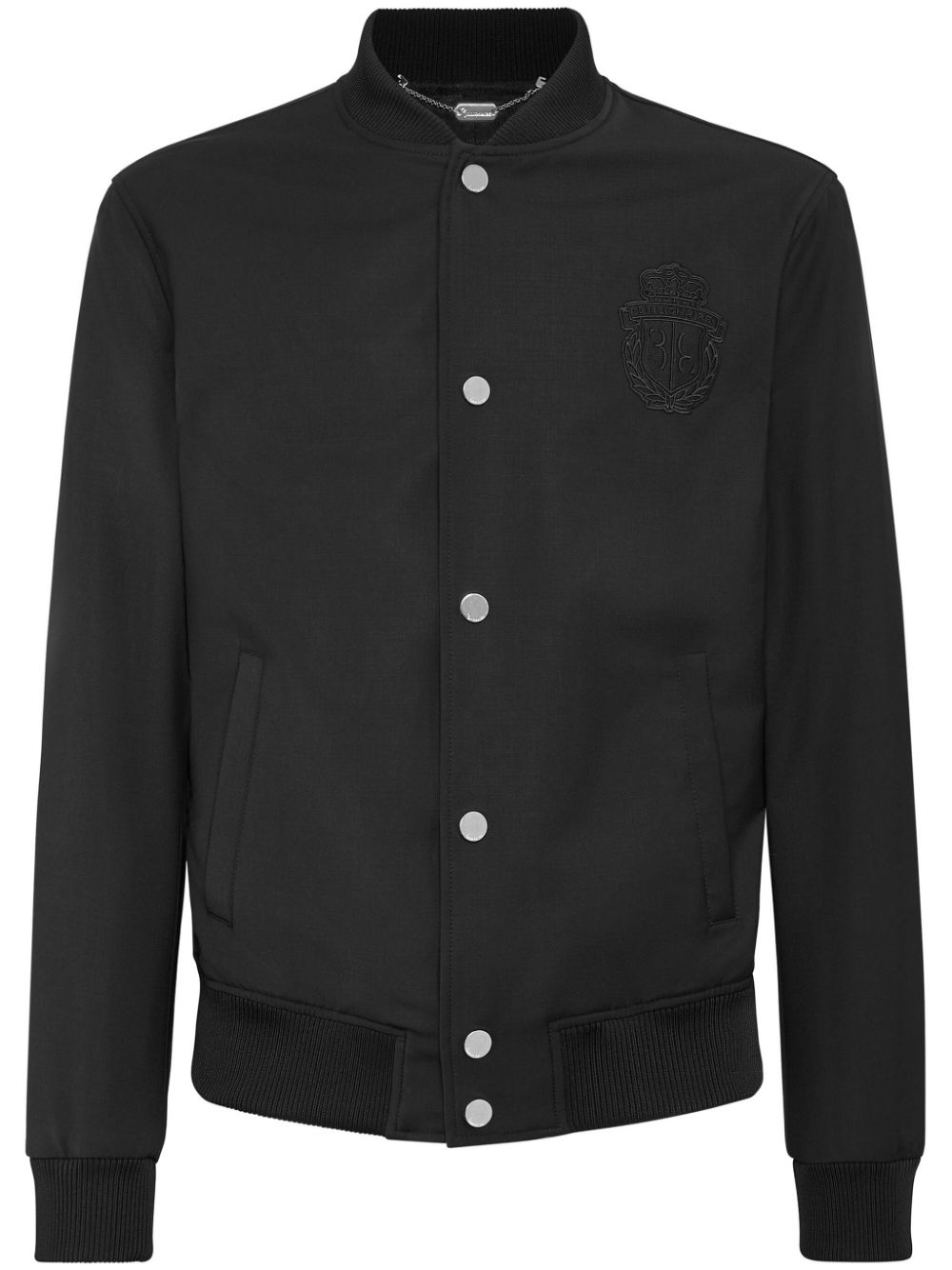 Billionaire logo-embroidered wool bomber jacket - Black von Billionaire