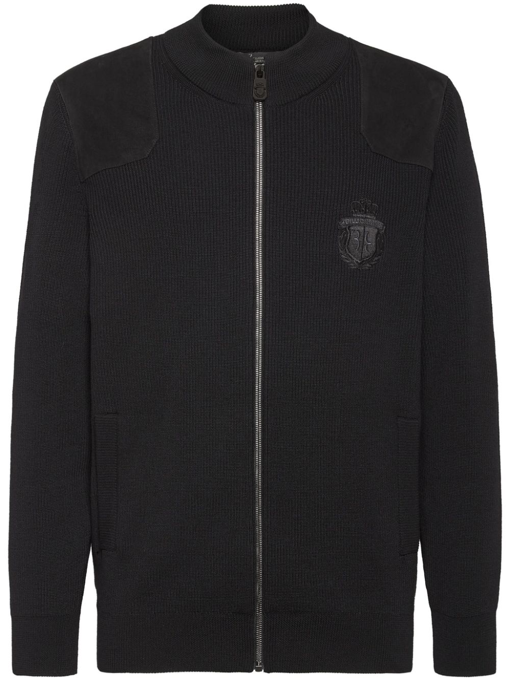 Billionaire logo-embroidered zip-up sweatshirt - Black von Billionaire