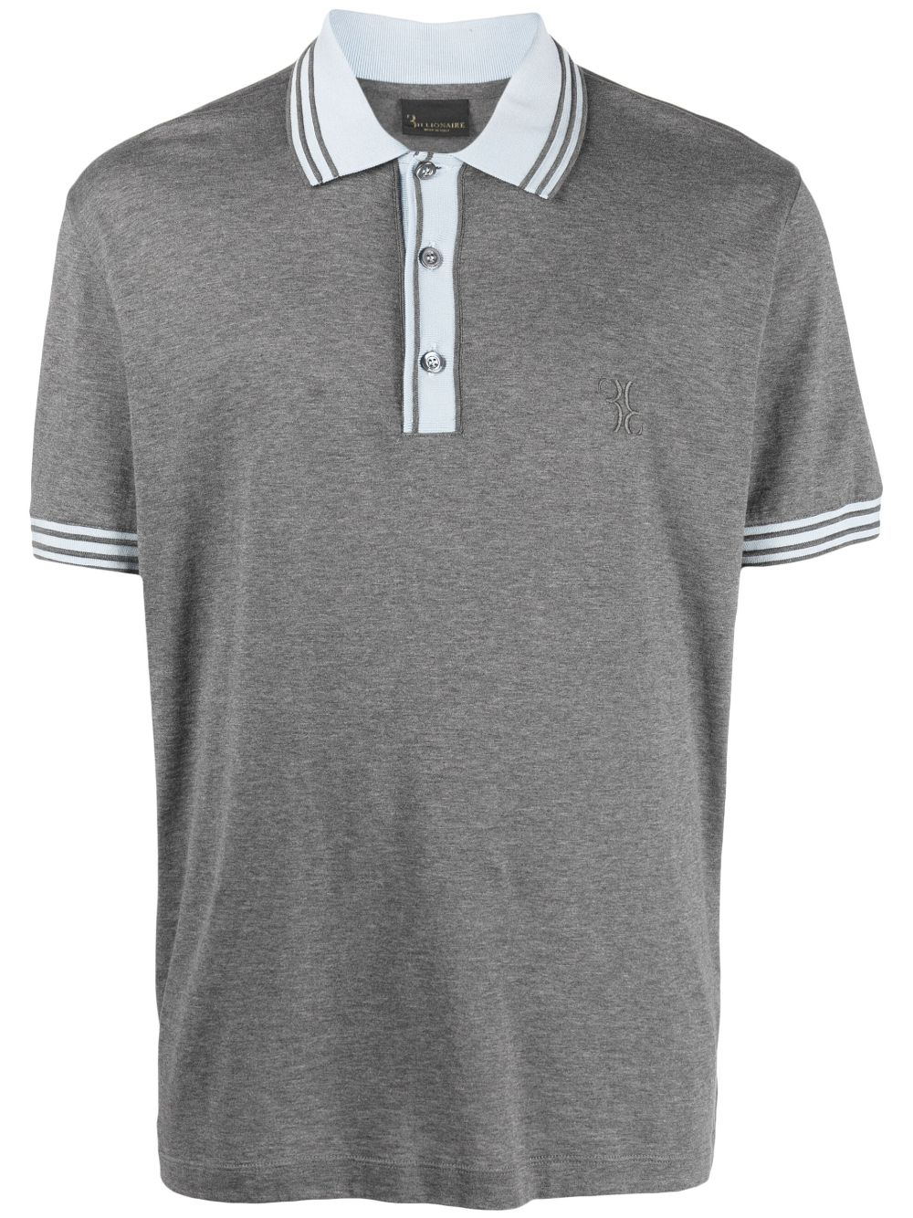 Billionaire logo-jacquard polo shirt - Grey von Billionaire