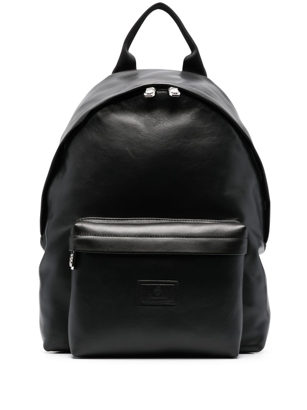 Billionaire logo-patch leather backpack - Black von Billionaire