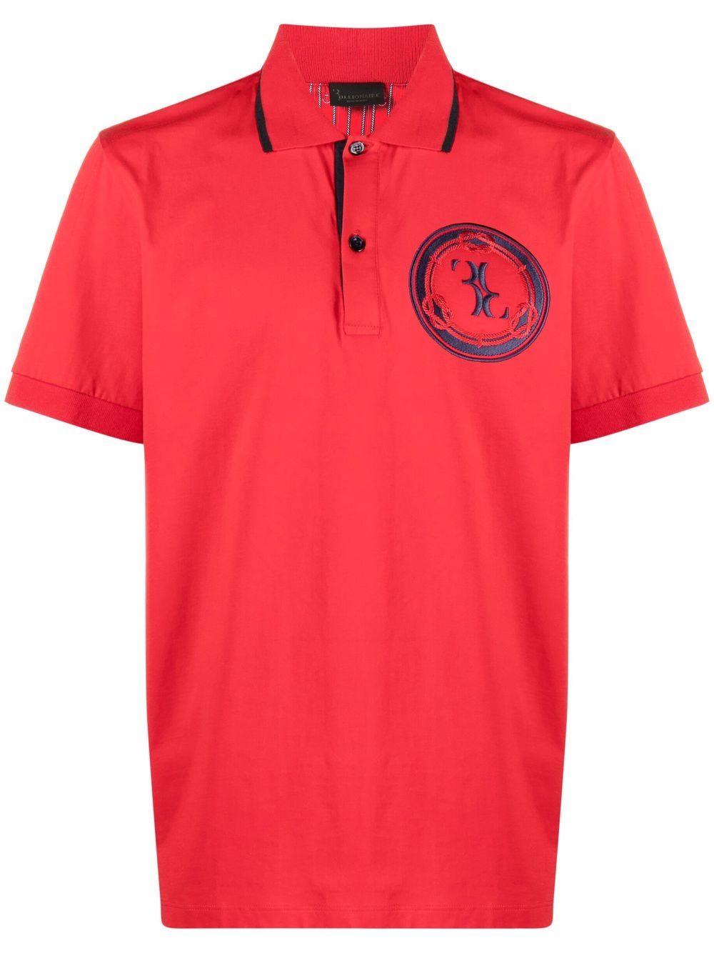 Billionaire logo-patch polo shirt - Red von Billionaire