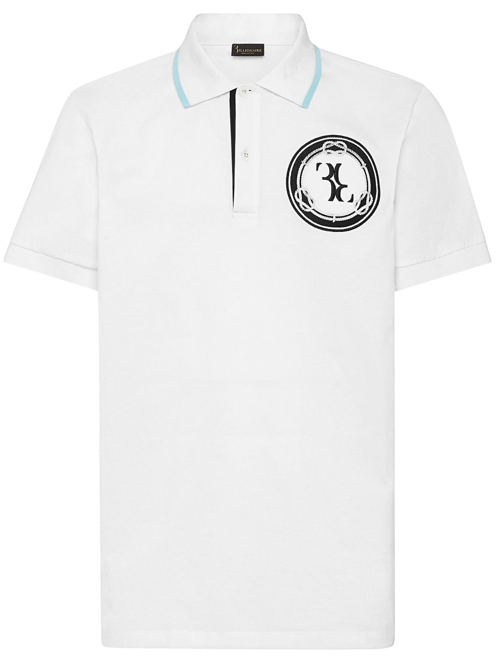 Billionaire logo-patch polo shirt - White von Billionaire