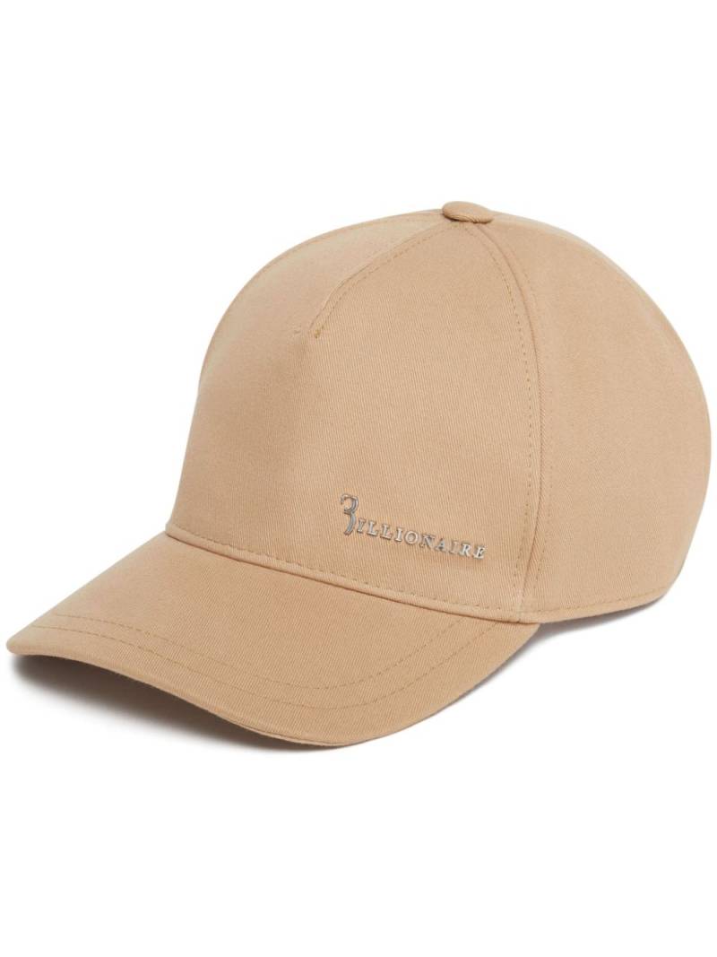 Billionaire logo-plaque cotton baseball cap - Neutrals von Billionaire