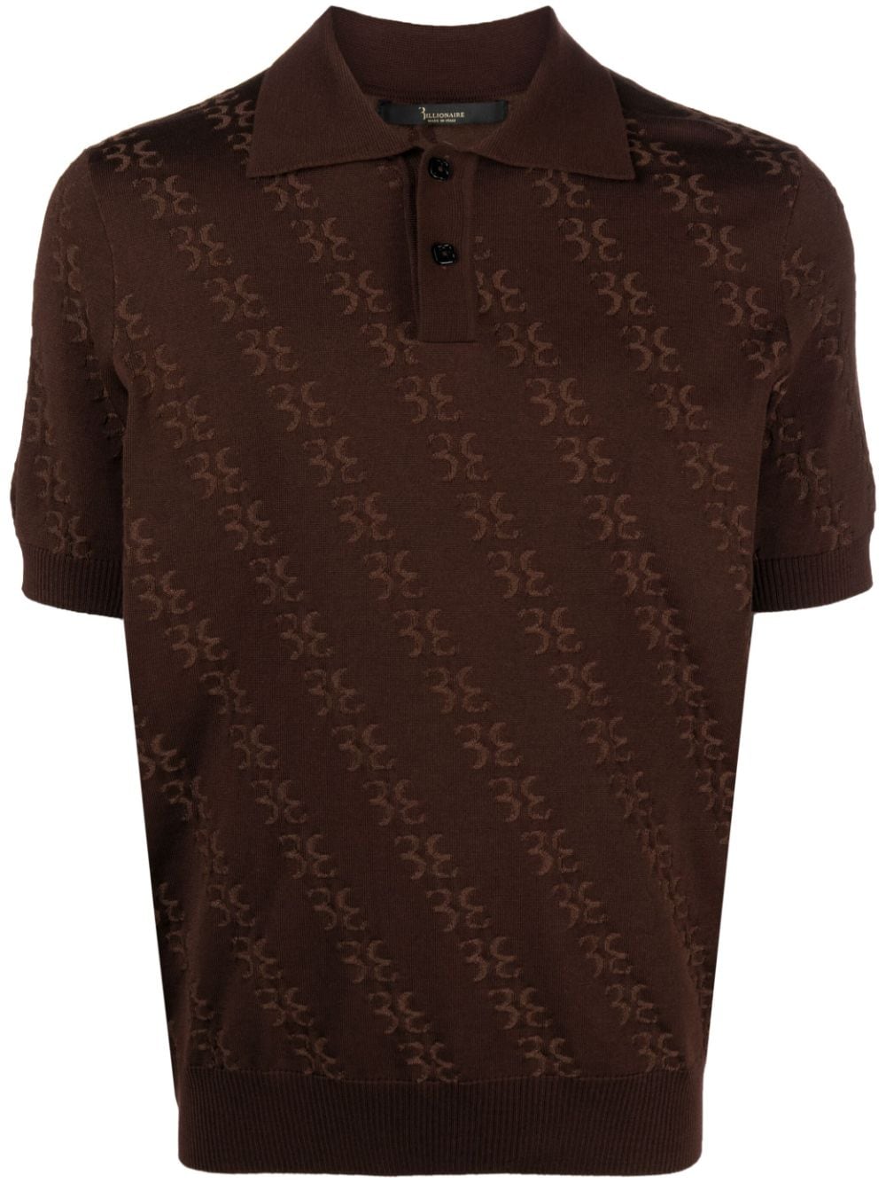 Billionaire merino-blend polo shirt - Brown von Billionaire
