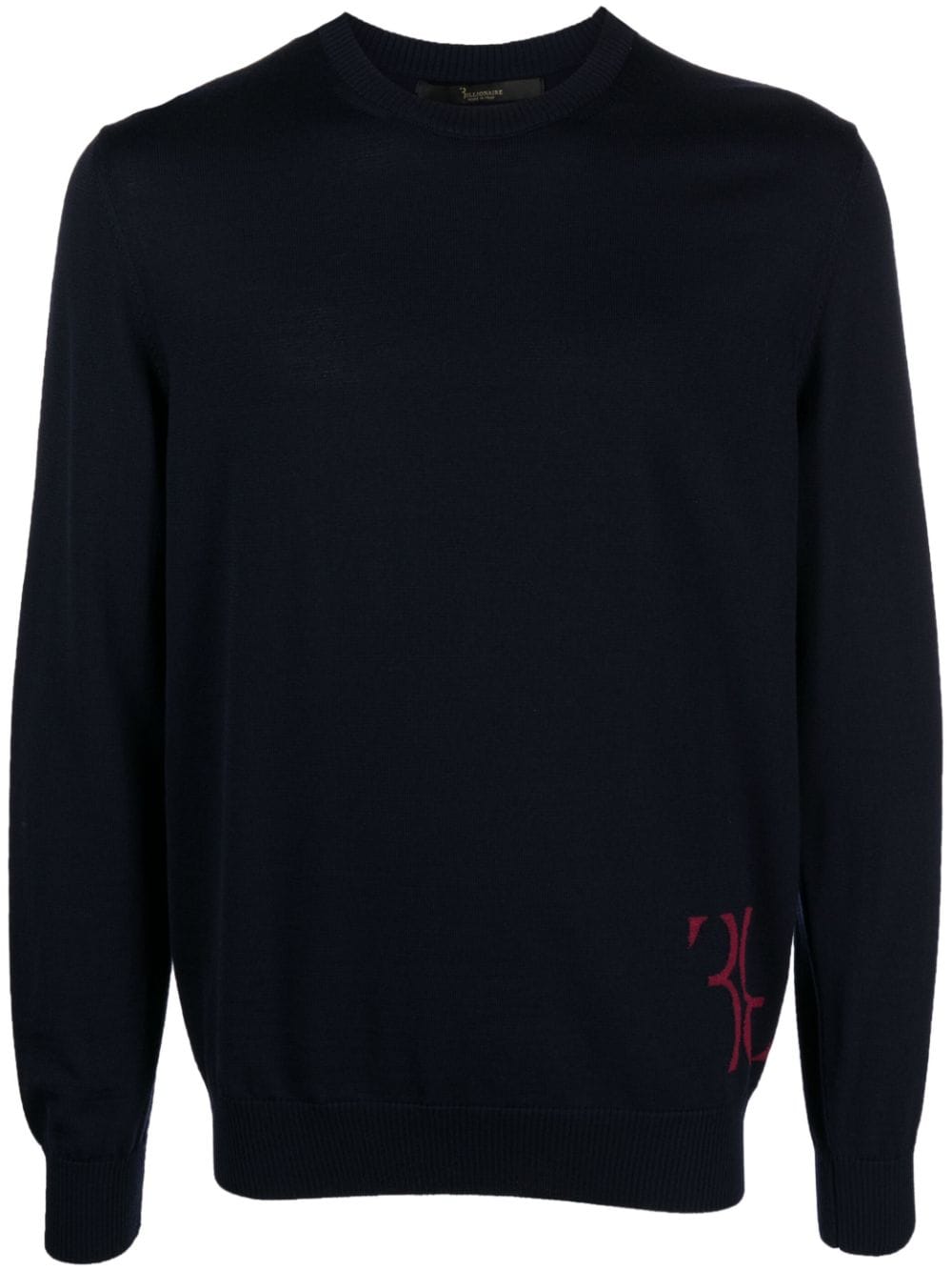 Billionaire monogram-embroidered knitted jumper - Blue von Billionaire