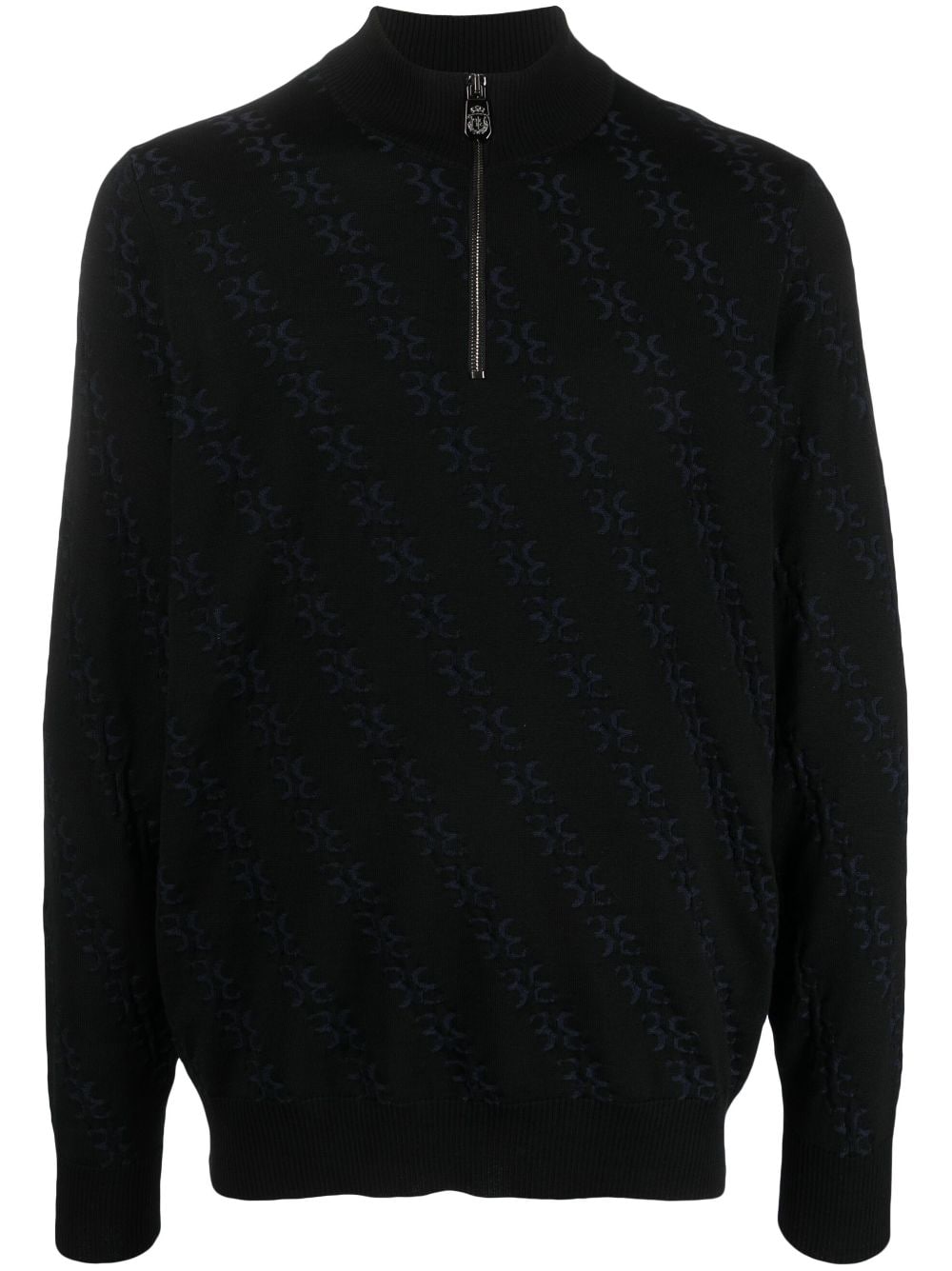 Billionaire monogram-jacquard knitted jumper - Black von Billionaire