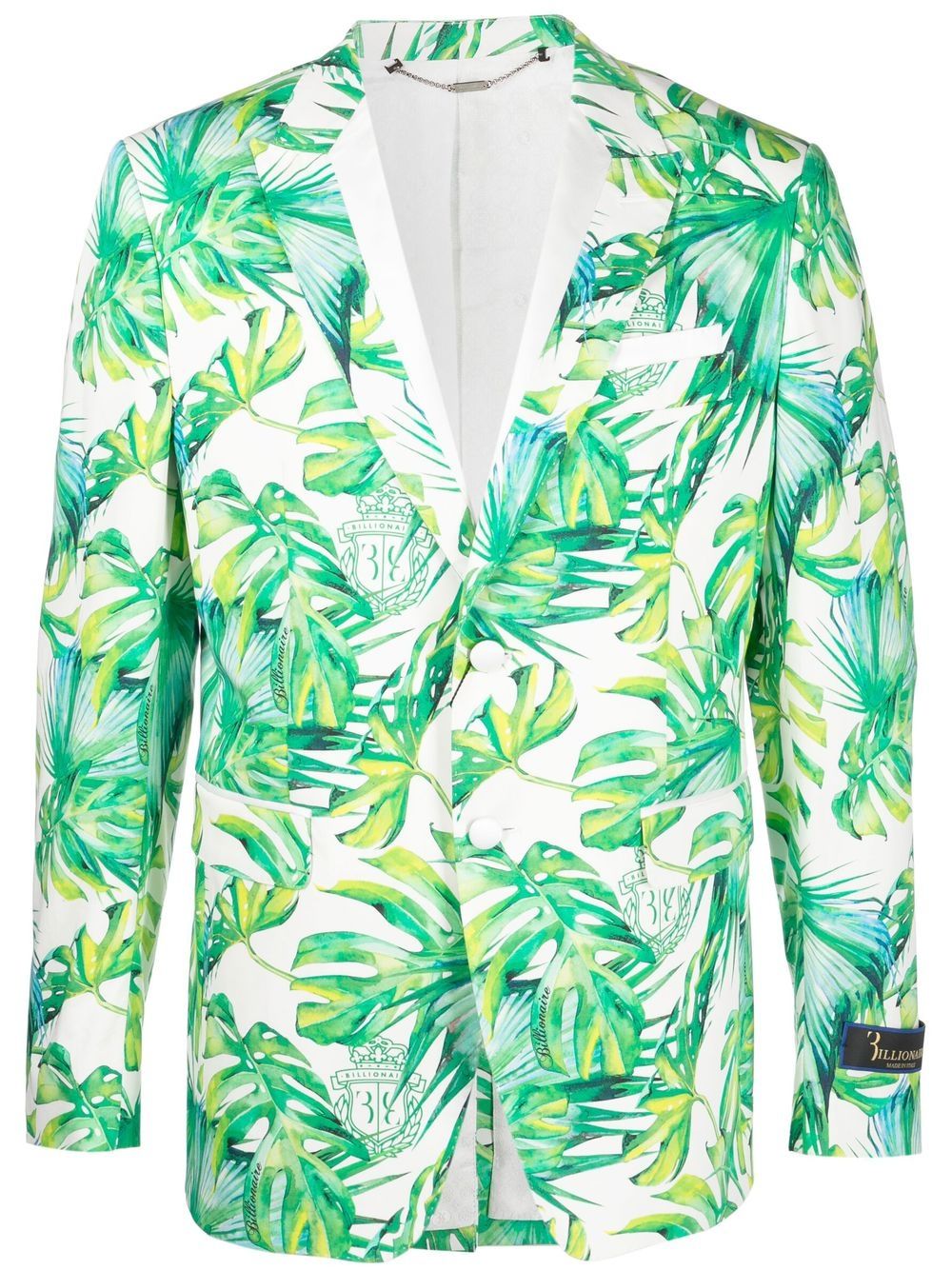 Billionaire palm-tree print blazer - White von Billionaire