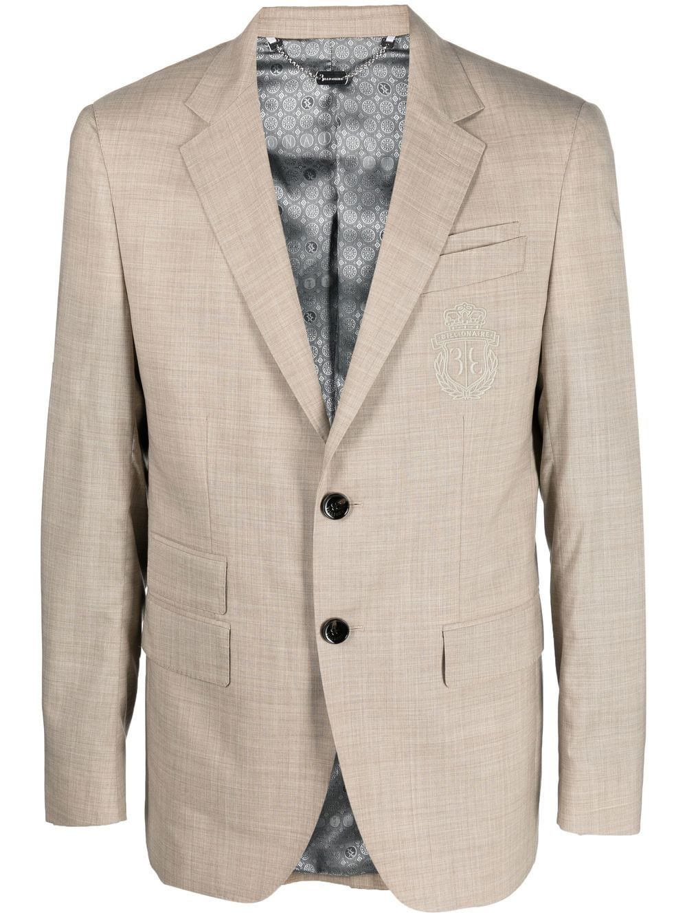 Billionaire single-breasted wool blazer - Neutrals von Billionaire