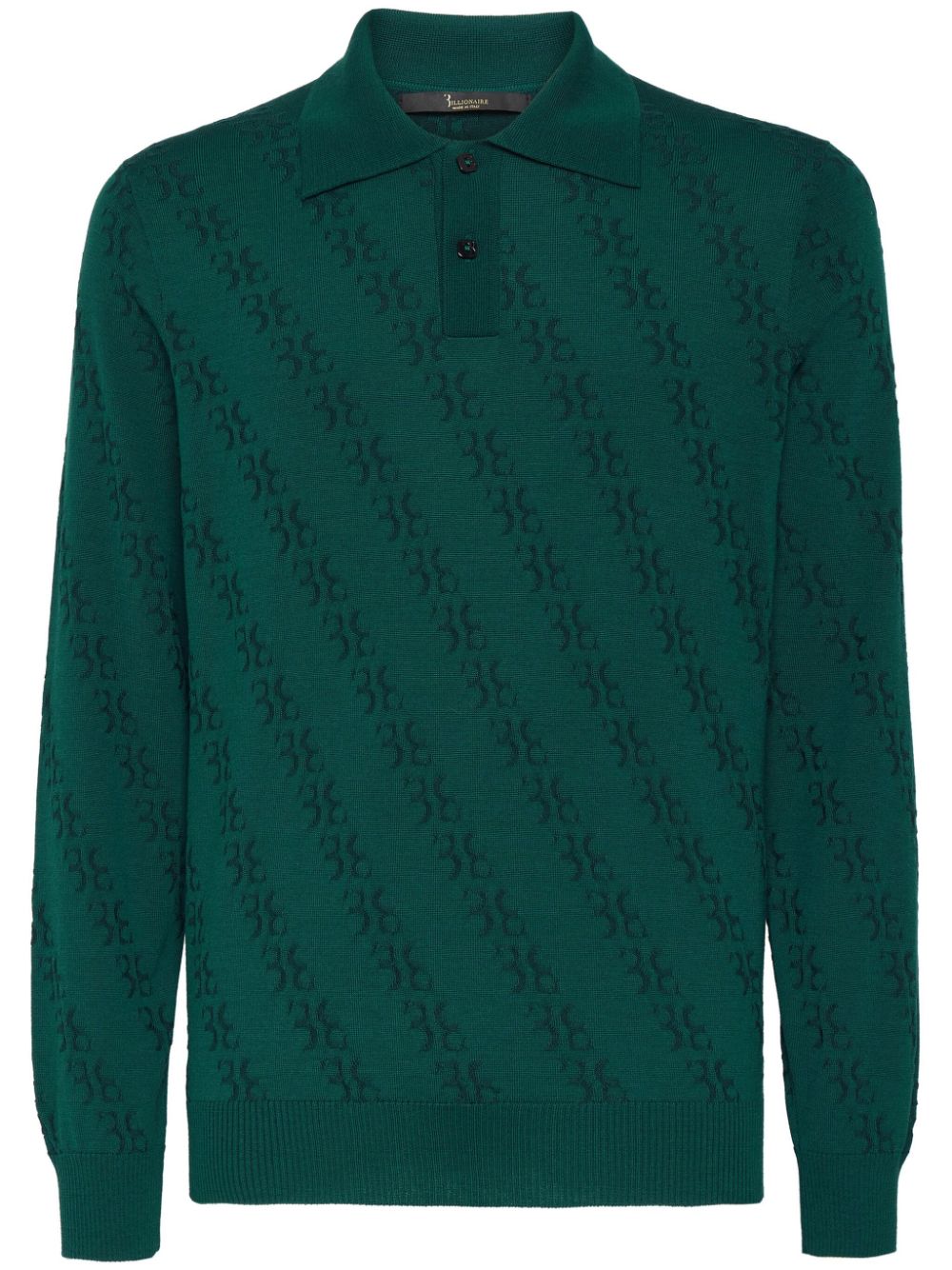 Billionaire wool-silk blend polo jumper - Green von Billionaire