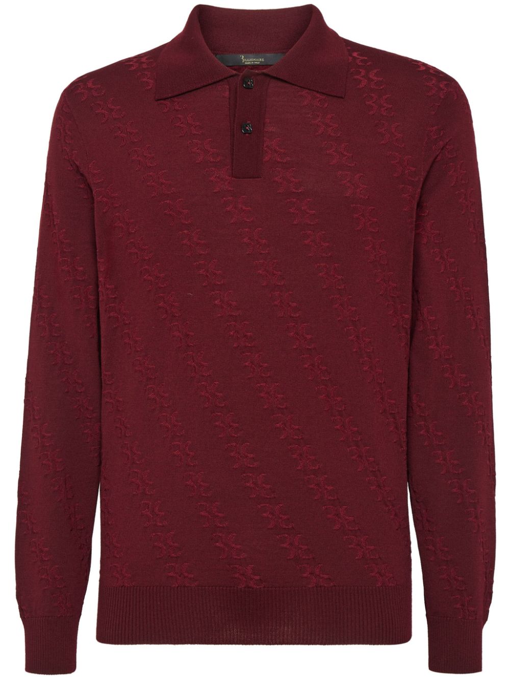 Billionaire wool-silk blend polo jumper - Red von Billionaire