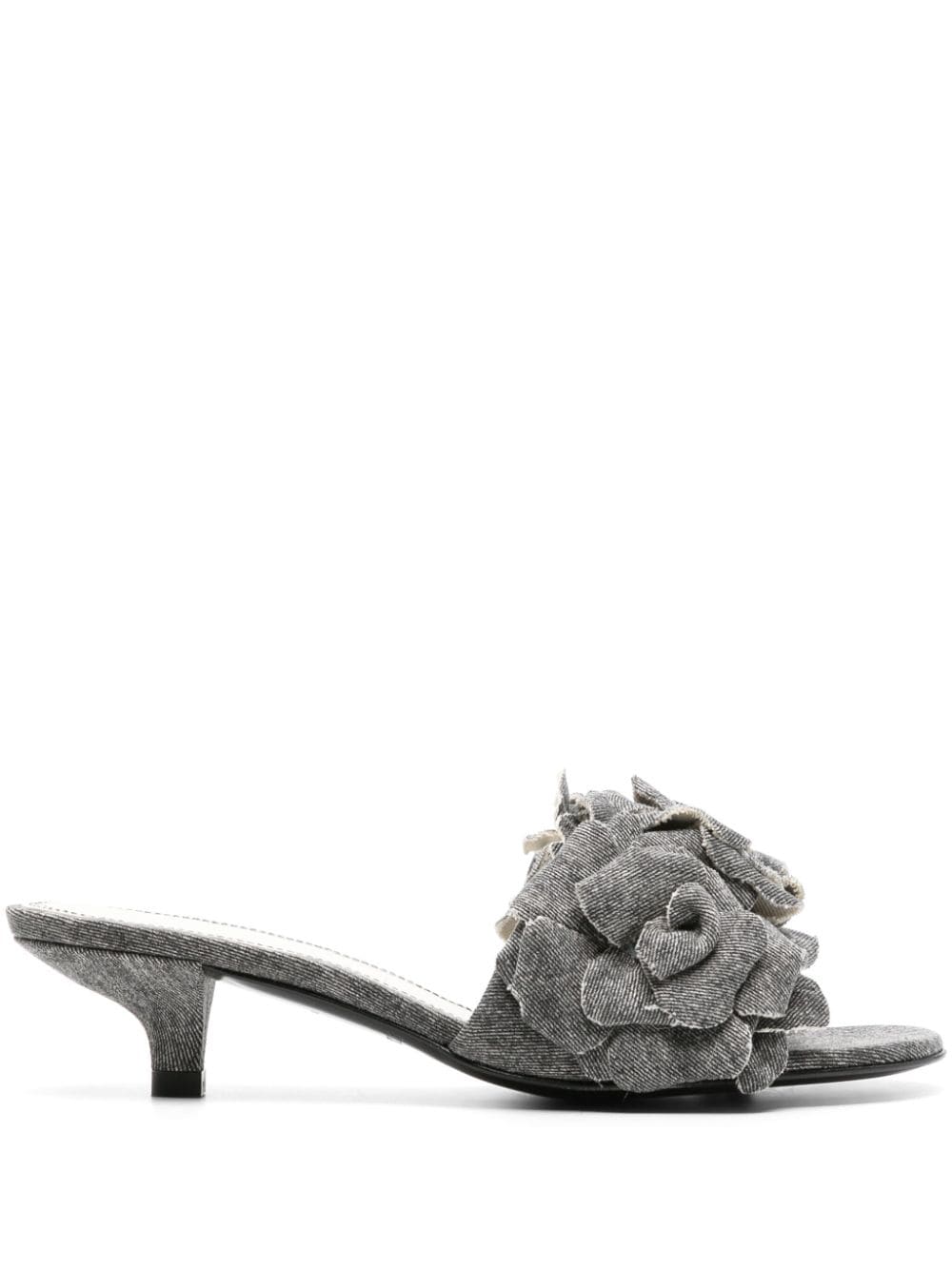 Bimba y Lola 50mm floral-appliqué denim sandals - Black von Bimba y Lola