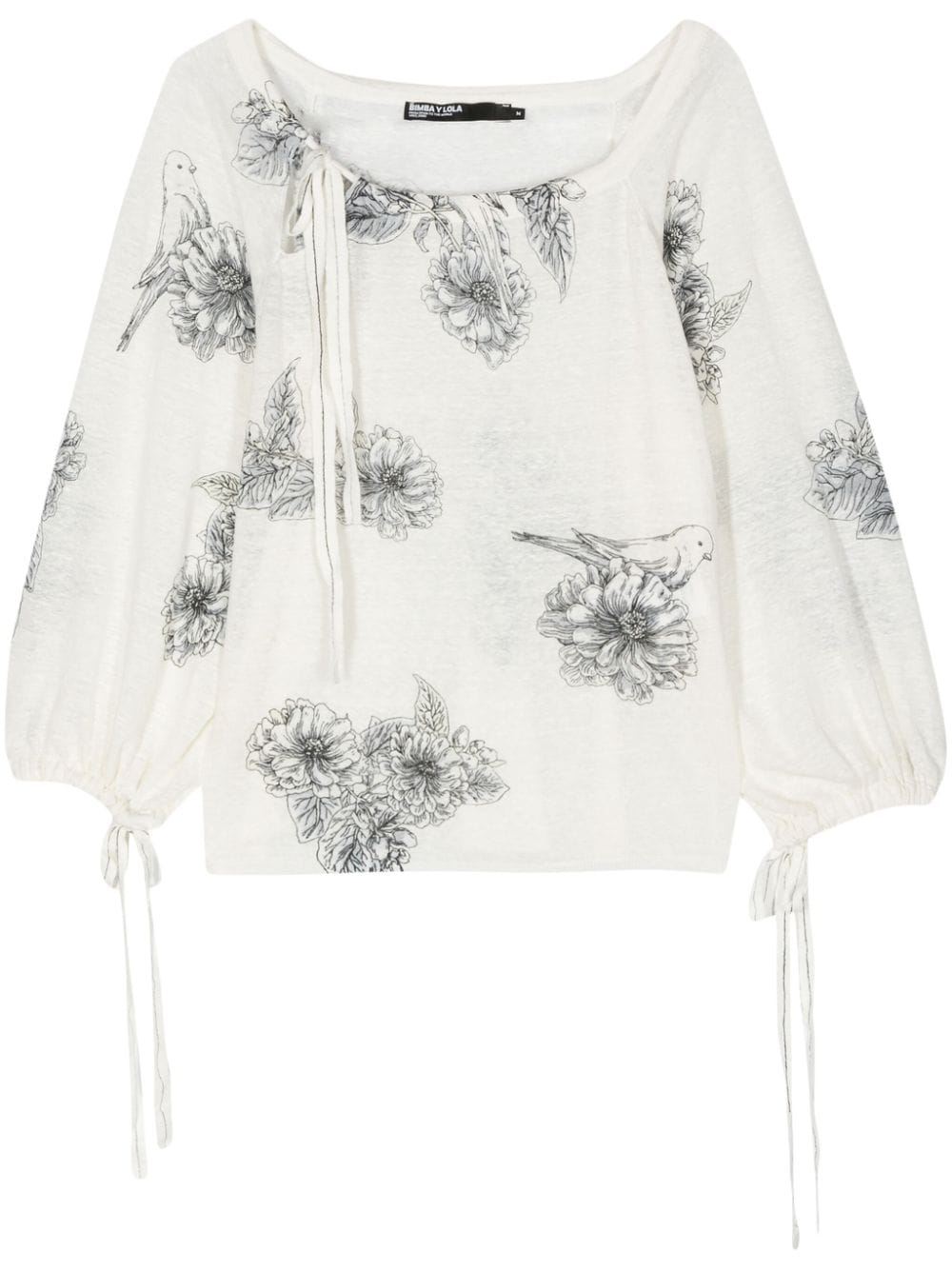 Bimba y Lola Canary Pop-print linen jumper - White von Bimba y Lola