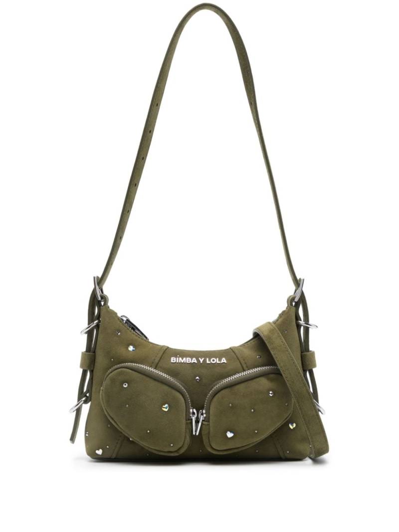 Bimba y Lola XS Pocket suede shoulder bag - Green von Bimba y Lola