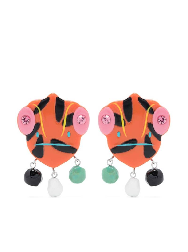 Bimba y Lola abstract-print sculpted earrings - Orange von Bimba y Lola