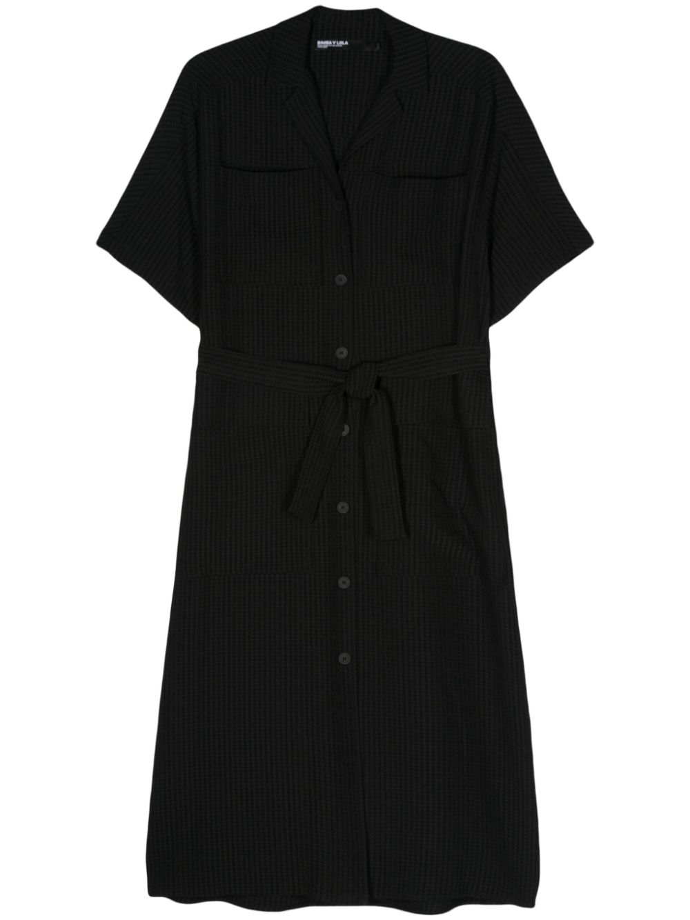 Bimba y Lola check-pattern belted midi dress - Black von Bimba y Lola