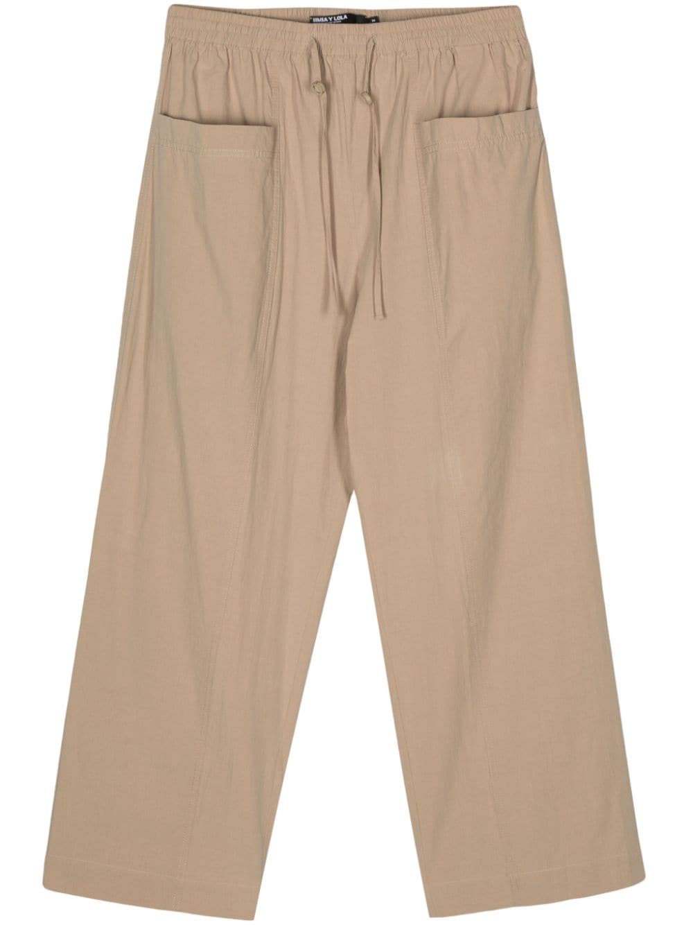 Bimba y Lola elasticated-waistband cropped trousers - Brown