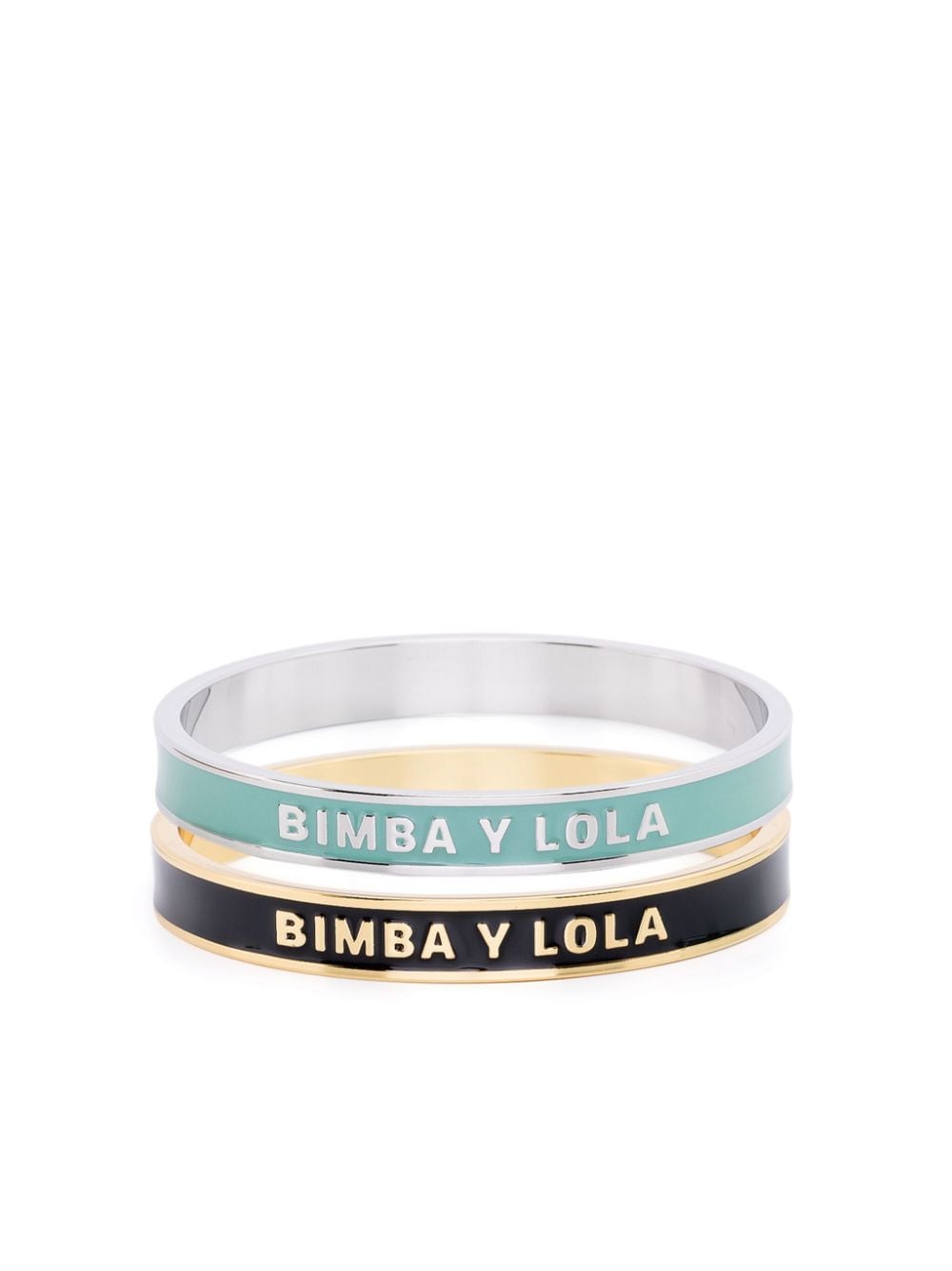 Bimba y Lola enamel-detail bangle bracelets (set of two - Black von Bimba y Lola