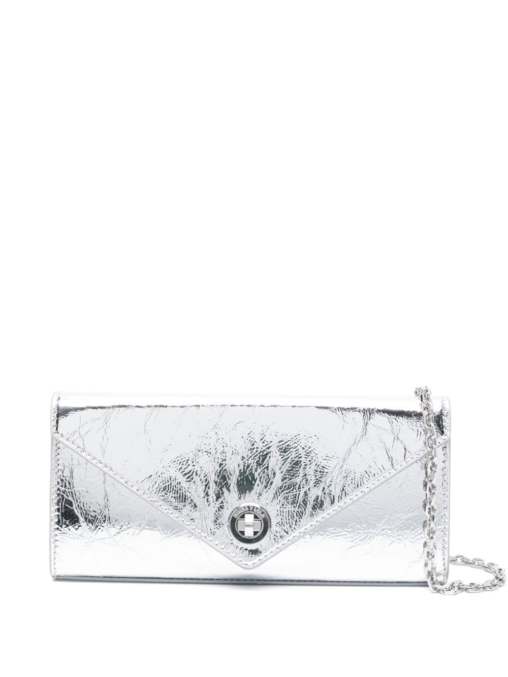 Bimba y Lola envelope leather clutch bag - Silver von Bimba y Lola