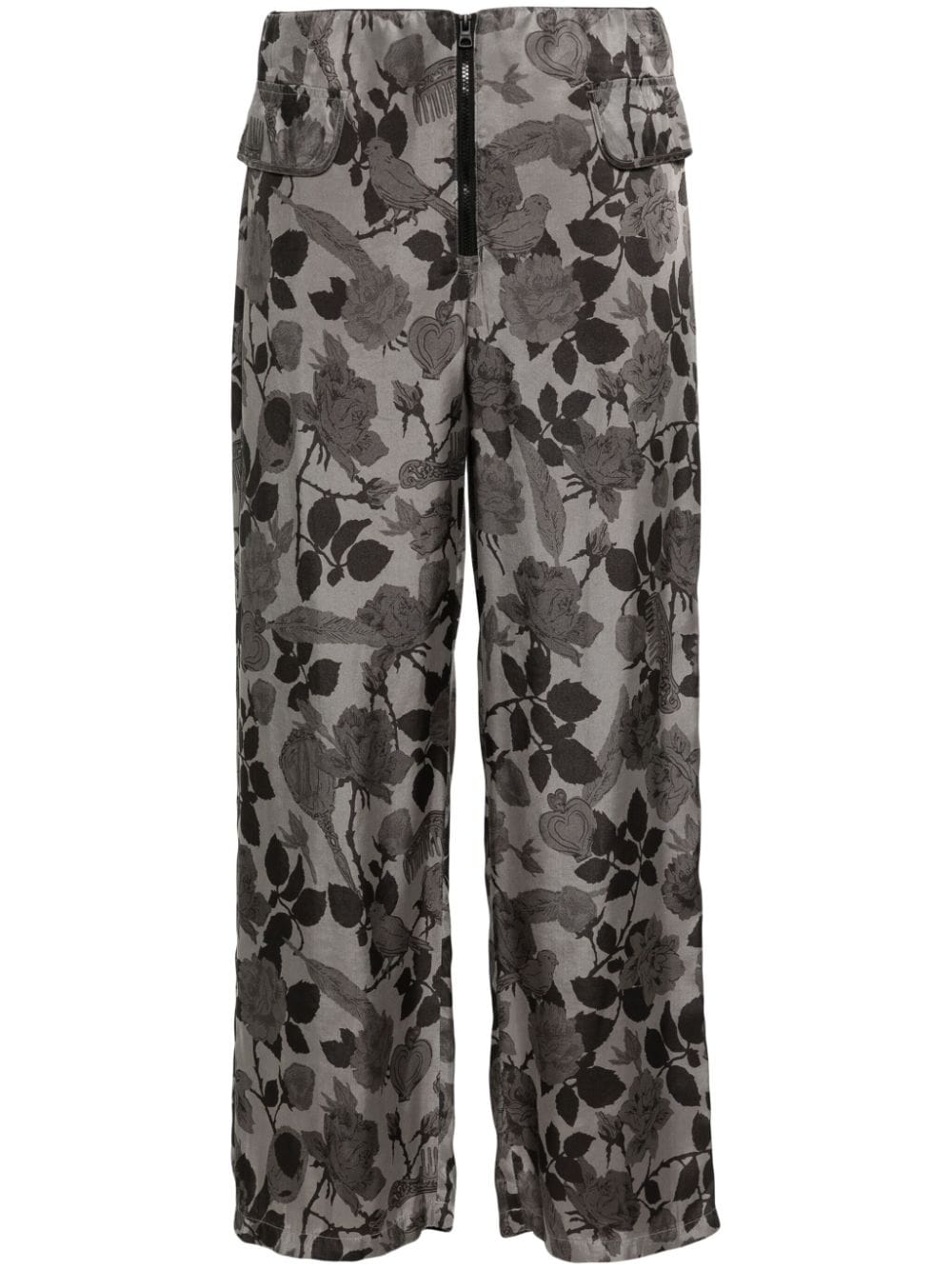 Bimba y Lola floral-print cropped trousers - Grey von Bimba y Lola