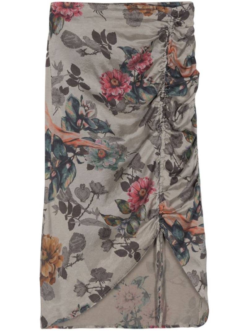 Bimba y Lola floral-print midi skirt - Grey von Bimba y Lola