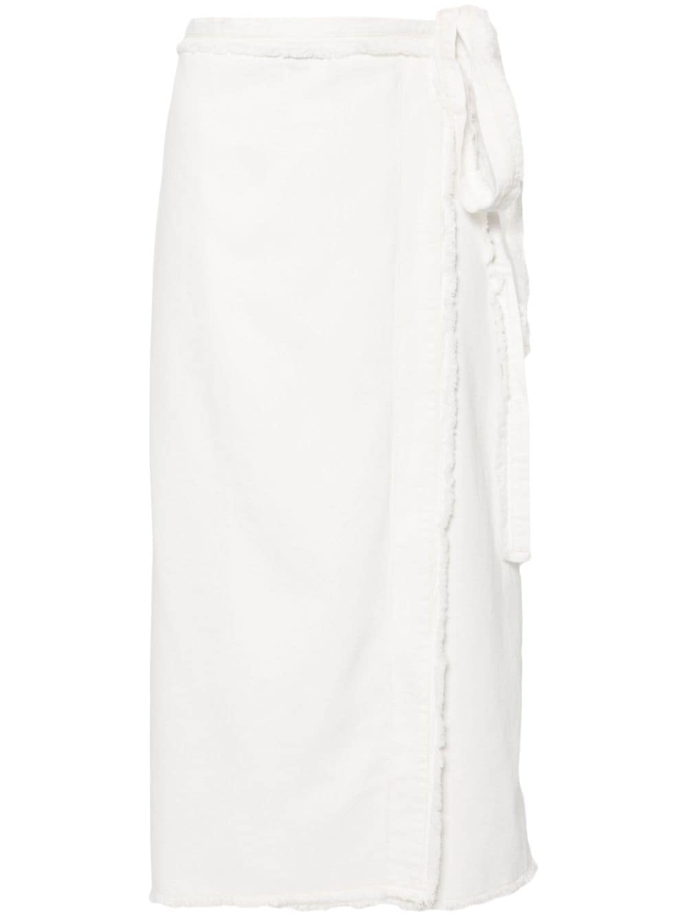 Bimba y Lola frayed-brim wrap midi skirt - White von Bimba y Lola