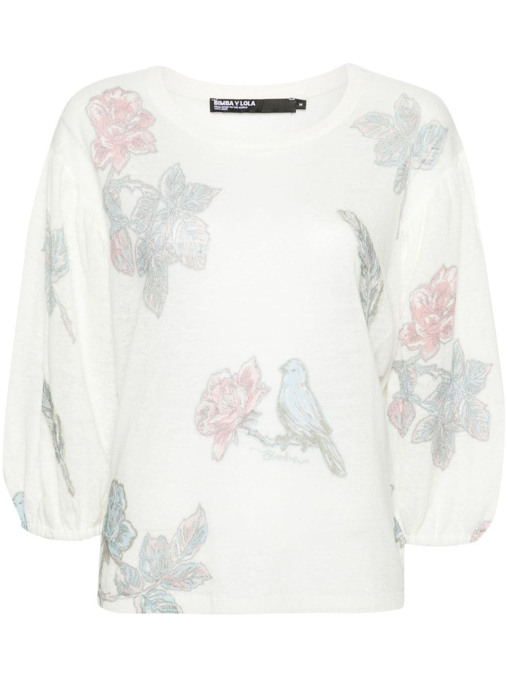 Bimba y Lola graphic-print linen blouse - Neutrals von Bimba y Lola