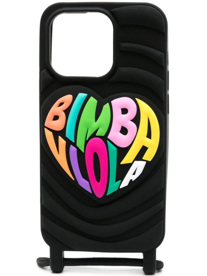 Bimba y Lola iPhone 14 Pro logo-embossed case - Black von Bimba y Lola