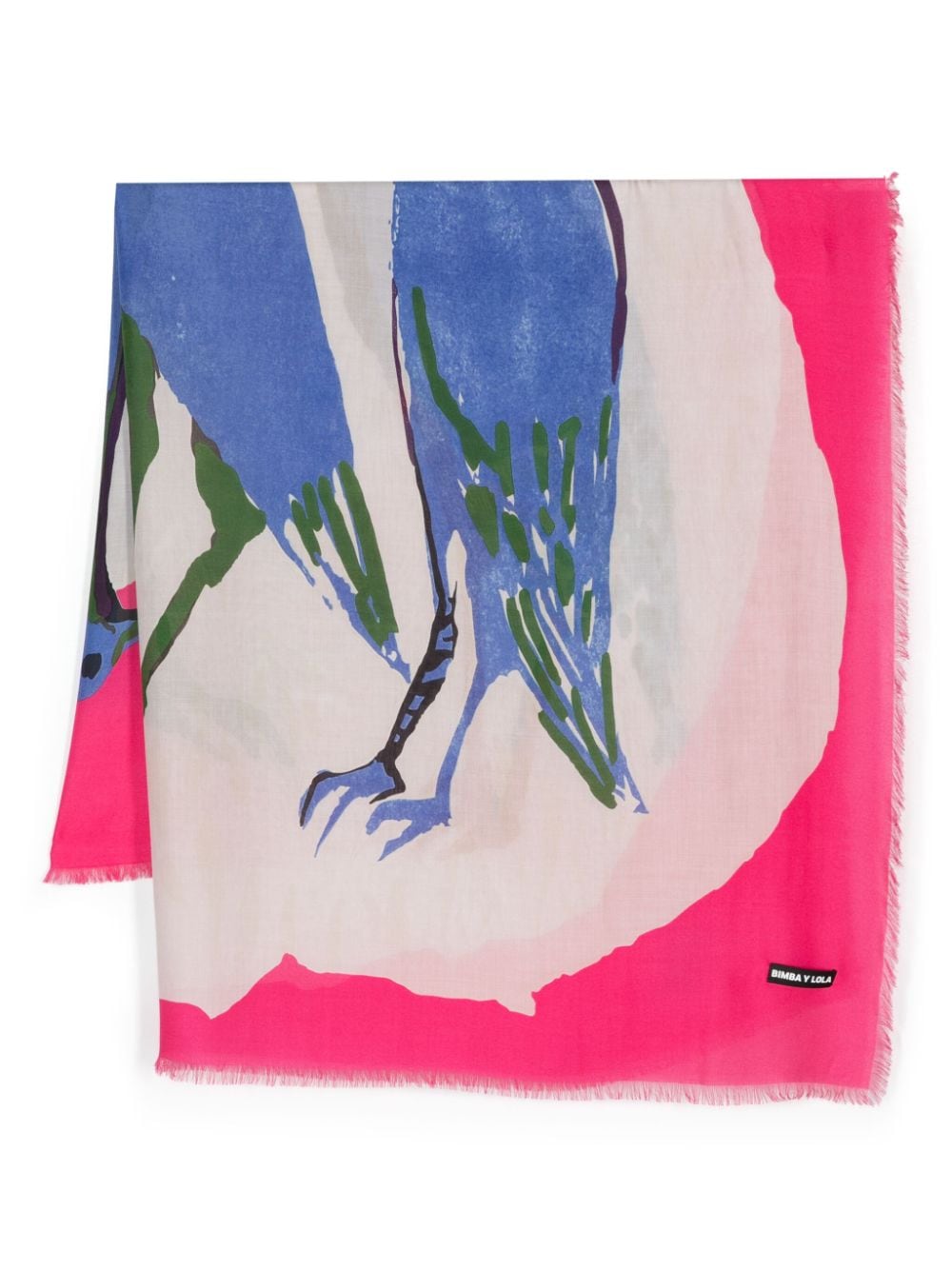 Bimba y Lola illustration-print modal scarf - Blue von Bimba y Lola