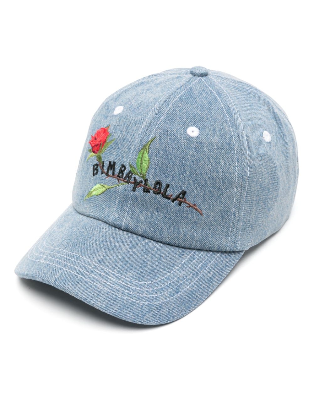 Bimba y Lola logo-embroidered denim baseball cap - Blue von Bimba y Lola