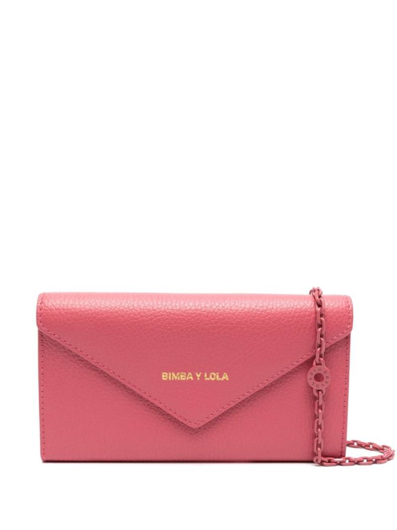 Bimba y Lola logo-lettering leather wallet - Pink von Bimba y Lola