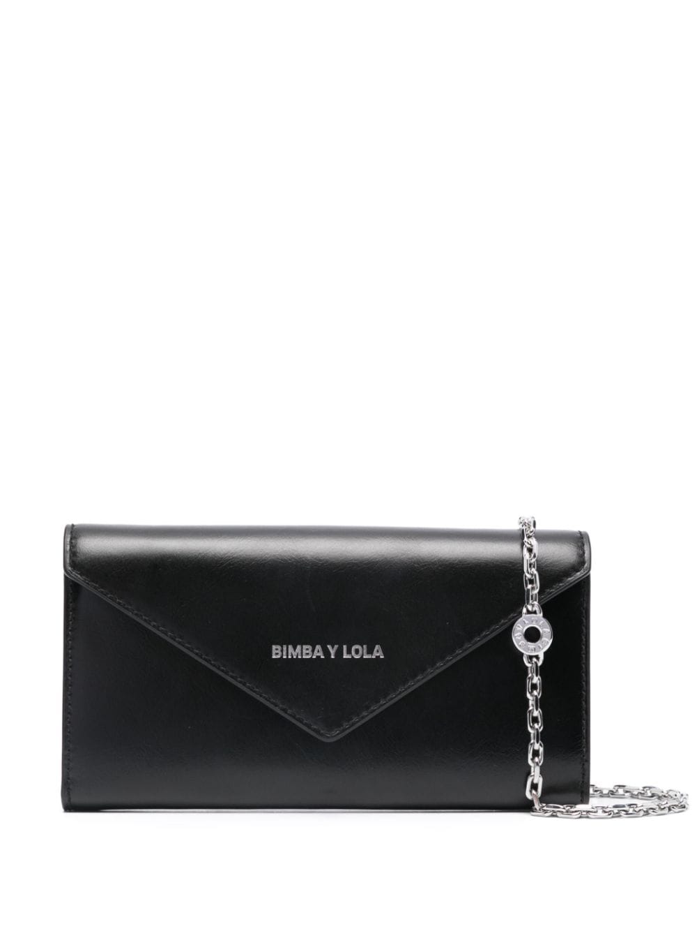 Bimba y Lola logo-print leather crossbody bag - Black von Bimba y Lola