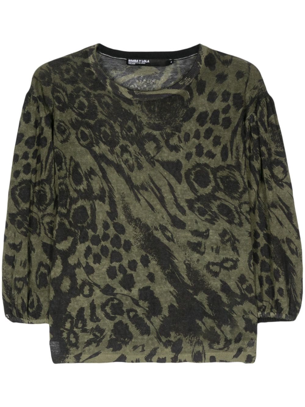 Bimba y Lola mix-print linen top - Green von Bimba y Lola