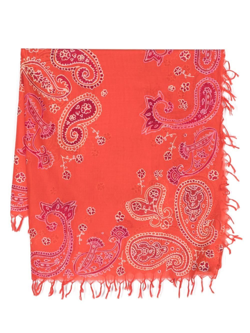 Bimba y Lola paisley fringed cotton scarf - Red von Bimba y Lola