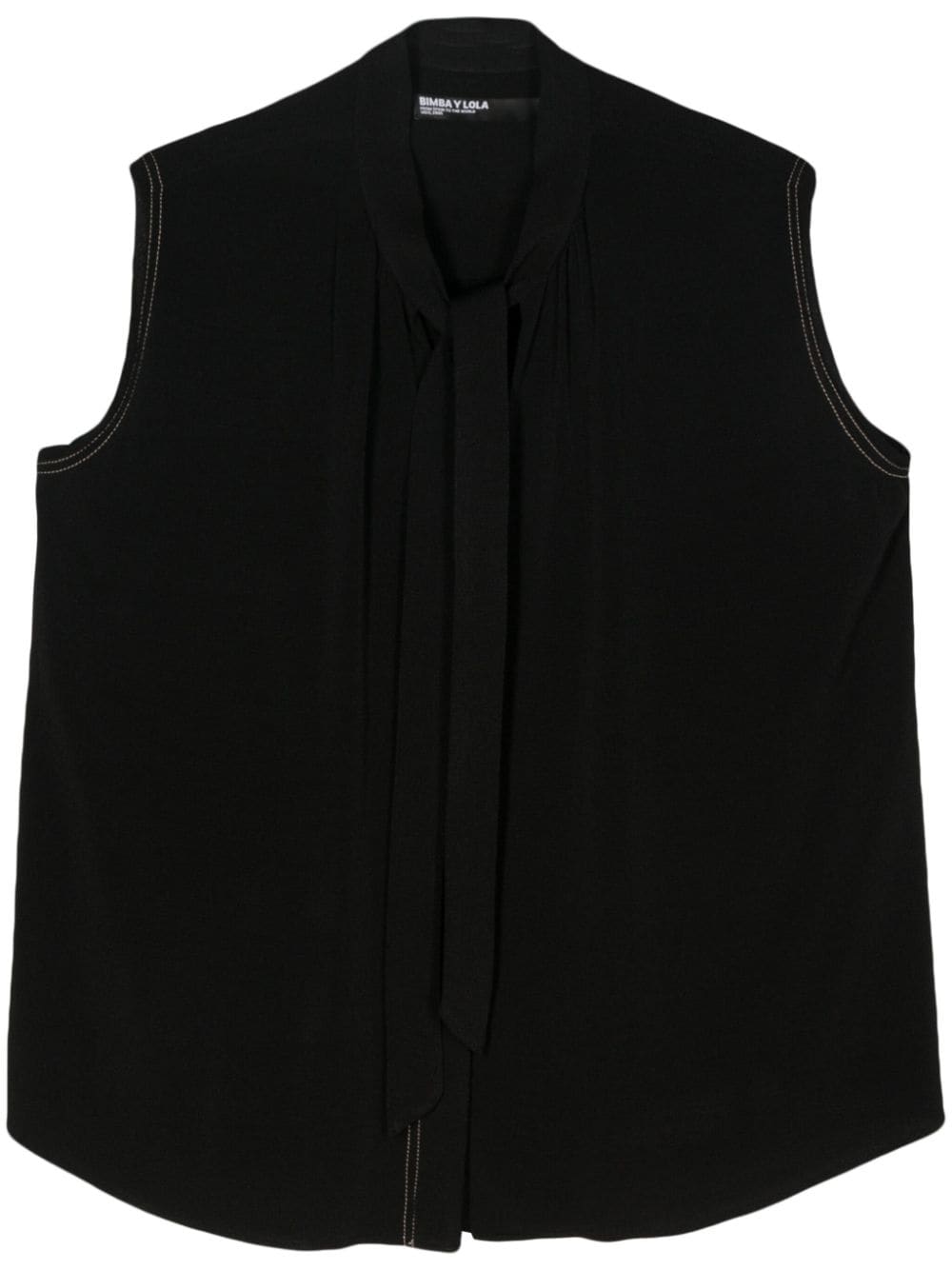 Bimba y Lola sleeveless pussy-bow collar top - Black von Bimba y Lola