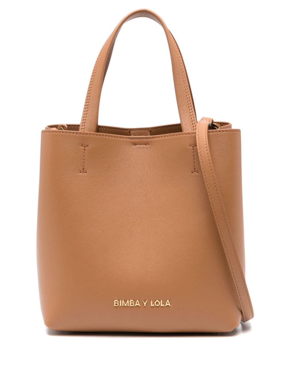 Bimba y Lola small Chihuahua leather tote bag - Brown von Bimba y Lola