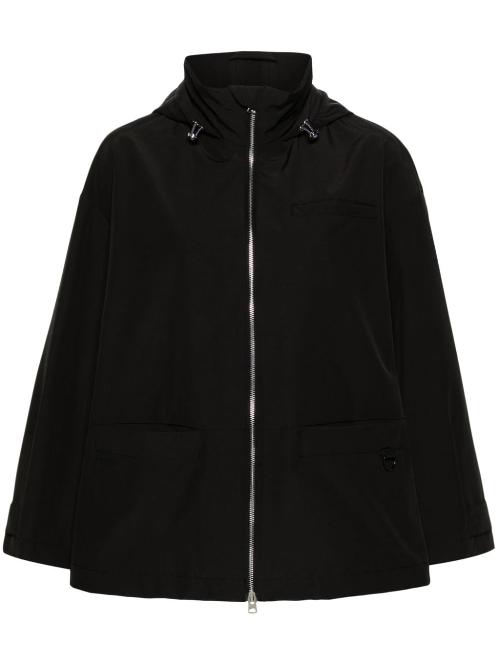 Bimba y Lola zip-up hooded rain coat - Black von Bimba y Lola