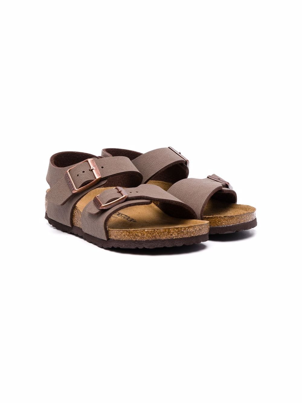 Birkenstock Kids buckle-fastening leather sandals - Brown von Birkenstock Kids