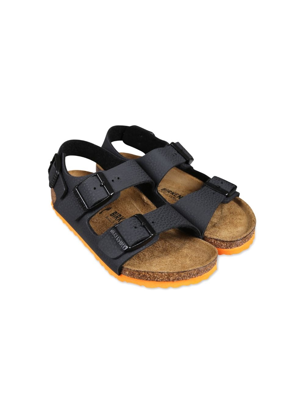 Birkenstock Kids double-buckle leather sandals - Black von Birkenstock Kids